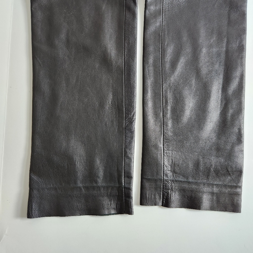 Dana Buchman Lamb Skin Leather Black Pants Size 2 - Picture 11 of 16